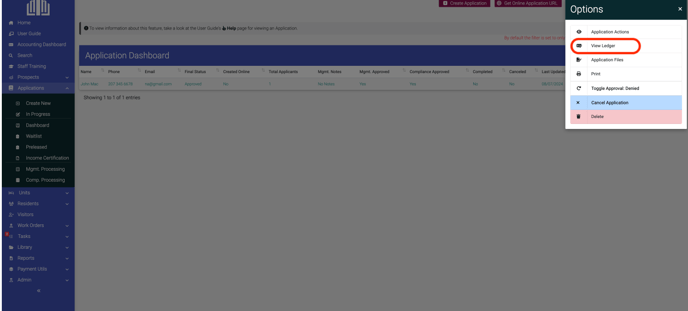 View Ledger Screen Shot